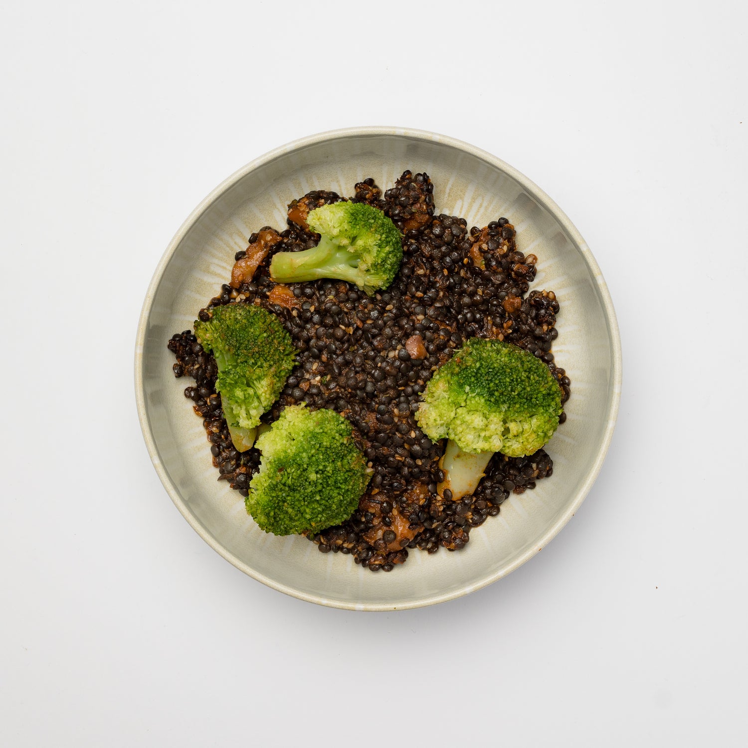 veganes fertiggericht beluga linsen brokkolichampignons natives olivenöl